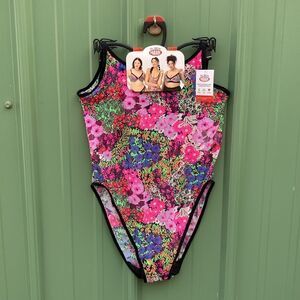 Parade Mesh Unlined Floral Print Bodysuit Lingerie Size M